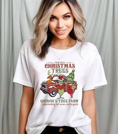 Farm Fresh Christmas Tree Comfort Colors Tshirt , Santa Tree Farm Xmas Tshirt, Red Truck Farming Christmas Holiday Tshirt How can you order? 1- Please review all the information provided before placing an order 2- Select the item type and size using the drop down menu. 3- Select the color of the item using the following drop down menu. 4- Please add the design color (white or black) in the optional message section of the order. 5- Need more Items? Add the current item in the cart. And If you like to add more items to your order please press the back button and repeat steps 1-4 again. 6- Once all your desired items are in your cart you may complete your order by entering your payment method, desired shipping address and click submit. Custom Print, Personalization Print, Personalization requ Red Holiday Crew Neck T-shirt, Holiday Red Crew Neck T-shirt, Red Crew Neck Holiday T-shirt, Red Crew Neck T-shirt For Holidays, Christmas Crew Neck T-shirt With Letter Print, Christmas Graphic Print Short Sleeve T-shirt, White Crew Neck T-shirt For Christmas, Custom Print Christmas T-shirt, Christmas Short Sleeve T-shirt With Custom Print