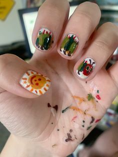 #hungrycaterpillarnails #funkyshortnails #funkynaildesigns #thehungrycaterpillar Hungry Caterpillar Nails, Caterpillar Nails, Nail Jewelry, Very Hungry Caterpillar, Hungry Caterpillar, How To Do Nails, Caterpillar, Makeup Nails, Pretty Nails