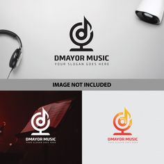 a logo for a music company with headphones on it and the name dymyror music