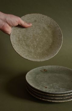 ALT=Ash glazed side plates by Jonathan Wade of Ingot Objects. Handmade Plates, Rustic Ceramics, Stoneware Dinnerware, Pottery Glazes, Side Plate, Pottery Plates, Ceramic Tableware, Stoneware Pottery, Glazes For Pottery