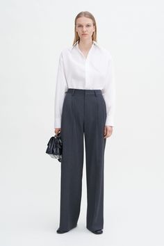 Darcey Wool Trousers Soft Loafers, Buckle Bags, Denim Hat, Next Fashion, Wool Trousers, Trouser Style, Poplin Shirt, Capsule Wardrobe, Wool Blend