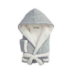 With super-soft jersey on the outside and plush Sherpa on the inside, our robe wraps them in cuddly warmth. Wonderful for after their bath or layering over pajamas, it features a cozy hood and deep patch pockets. DETAILS THAT MATTER Made of 100% polyester jersey knit. Lining is made of 100% polyester Sherpa. Tie belt included. Features satin stitch detail. Meets all children's sleepwear requirements and is flame-resistant. Made in a Fair Trade Certified(TM) factory, supporting fair and safe labo Pockets Details, Kids Robes, Satin Stitch, Pottery Barn Kids, Body Size, Tie Belt, Fair Trade, Pottery Barn, Knit Jersey