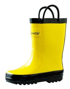 Children's Rubber Rain Boots, Yellow & Black Baby Rain Boots, Toddler Rain Boots, Kids Rain Boots, Black Rain Boots, Black Rain, Kids Rain, Rain Pants, Good Posture, Rain Boot