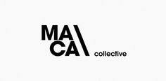 the ma / ca collective logo is shown in black and white on a white background