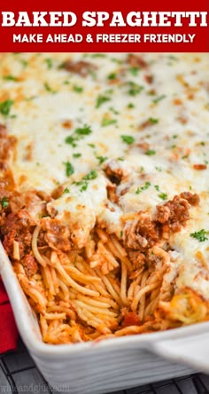 a casserole dish filled with meat and cheese