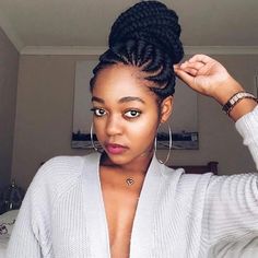 25 Big Box Braids That Will Make You Stand Out of The Crowd African Braids Updo Hairstyles, Ghana Braids Ponytail, Ghana Cornrows, Afro Inspiration, Ghana Braid Styles, Goddess Braid Styles, Ghana Braids Hairstyles, Braids Updo, Braided Updos