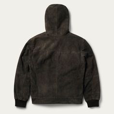 This rugged jacket is crafted from high-quality suede leather and features a sherpa-lined hood with drawstring closure for additional warmth on frontier mornings. It has a zip-front closure, angled zip hand pockets and knit cuffs. At Stetson, we've been outfitting men who venture into cold, weather-worn territories since 1865—this is quality you can rely on. Zip Front Closure Angled Zip Hand Pockets Knit Cuffs Sherpa Lined Hood With Drawstring Closure Leather Imported Rugged Leather Jacket With Pockets For Winter, Rugged Leather Jacket For Winter, Brown Hooded Jacket With Double-lined Hood For Cold Weather, Rugged Leather Jacket For Fall, Rugged Leather Jacket For Fall And Cold Weather, Rugged Suede Outerwear For Fall, Hooded Leather Jacket For Outdoor Fall, Fall Outdoor Leather Jacket With Double-lined Hood, Rugged Leather Jacket For Winter Streetwear