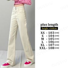 SPECIFICATIONS OUSSYU 2023 New Jeans Women Straight Wide Leg Denim Cream Color High Waisted JeanY2k Fashion Streetwear Vintage Trousers Plus Brand Name: OUSSYU Material: COTTON Material: POLYESTER Material: SPANDEX Elasticity: Medium Strecth Fabric Type: Cotton elastic denim Length: full length Fit Type: regular Style: Korean Decoration: Pockets Origin: Mainland China CN: Guangdong Season: All season Jeans Style: Wide leg pants Age: JUNIOR Waist Type: high Release Date: Summer 2023 Thickness: re Beige Stretch Jeans Casual Style, Trendy Stretch Beige Jeans, Beige Baggy Jeans For Spring, Trendy Beige Stretch Jeans, Beige Stretch Casual Jeans, Casual Stretch Beige Jeans, Beige Full-length Jeans For Spring, Trendy Baggy Beige Jeans, Baggy High Waist Beige Jeans