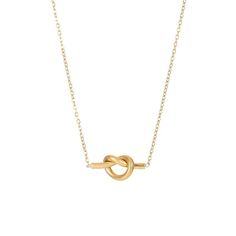 Elevate your style with our Knot Pendant Necklace. This necklace features a unique knot pendant that adds a touch of sophistication to any outfit. Make a statement and show off your impeccable taste with this modern accessory! Material: 18k Gold Stainless Steel Modern Twist Infinity Necklaces As Gifts, Chic Clavicle Chain Necklace Gift, Modern Twist Infinity Necklace For Gift, Modern Twist Infinity Necklace For Gifts, Modern Twist Infinity Necklace As Gift, Modern Infinity Necklace As Gift, Chic Adjustable Yellow Gold Necklace, Chic Adjustable Chain Necklace As A Gift, Chic Pendant Necklace For Gift