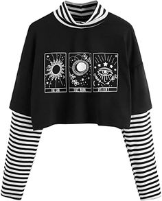 Crop Top Outfits, Sweatshirt Women, Striped Sleeve, Top T Shirt, Long Sleeve Crop, Basic Tops, Butterfly Print, Woman Colour, Favorite Shirts