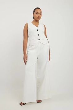 Plus Size Clean Tailored Grosgrain Tipped Wide Leg Pants | Karen Millen Autumn Fashion Trends, Hen Do Outfits, Workwear Capsule Wardrobe, Plus Size Trousers, Workwear Capsule, Plus Size Workwear, Skirt Images, Ibiza Outfits, Radiate Confidence