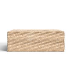 an empty wicker box on a white background