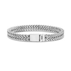 Reinforcements Wavy Design Foxtail Bracelet in Silver Plated Stainless Steel for Men Size: one size. Color: White. Gender: male. Age Group: adult. Classic Adjustable Cuban Link Bracelet, Classic Durable Silver Jewelry, Wavy Design, Bracelet In Silver, Stylish Bracelet, Bracelet Silver, Men's Jewelry, Accessories Rings, Gifts For Men