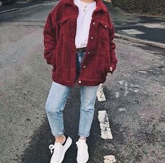 THE WINE BUTTON UP TEDDY JACKET – ShayButterBoutique Maroon Denim Jacket Outfit, Red Curdory Jacket Outfit, Maroon Corduroy Jacket Outfit, Latest Winter Fashion, Maroon Jacket, Doc Martens Outfit, Goth Outfit, 2016 Fashion Trends, Fashion Trends Winter