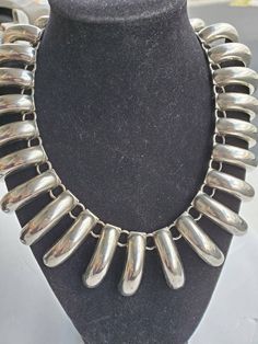 This is a vintage unsigned silver plated NECKLACE condition is VERY good vintage condition Will combine shipping Vintage Silver Choker Necklace, Formal Antique Silver Metal Necklace, Silver Metal Drop Choker Necklace, Formal Vintage Necklace, Retro Silver Metal Necklaces, Retro Silver Metal Necklace, Retro Silver Metal Jewelry, Vintage Antique Silver Sterling Silver Necklace, Vintage Sterling Silver Necklace In Antique Silver