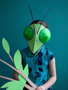 Insect Mask, Cardboard Mask, Folding Origami, Paper Mask, Cardboard Art, Paper Sculpture, Diy Costumes, Paper Cut, Kids Art Projects