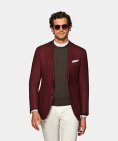 Maroon Blazer Outfit, Mens Burgundy Blazer, Burgundy Jacket Outfit, Dress Jackets, Wool Jackets, Estilo Hipster, Luxury Jacket