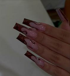 Caramel Milk Tea, Sassy Nails, Edgy Nails, Cute Acrylic Nail Designs, Short Square Acrylic Nails, Caramel Macchiato, Long Square Acrylic Nails, Unique Acrylic Nails, Nail Swag