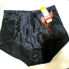 Firm Control Brief Panty Sz-6mm Black Quality Comfort And Style Brand New With Tag From Clean Lovely Home Smoke/Pet Free Black Shaping Bottoms For Loungewear, Black Briefs With Elastic Waistband, Black Compressive Nylon Boxer Briefs, Functional Black Moisture-wicking Boxer Briefs, Black Micro-elastic Go-dry Boxer Briefs, Black Micro-elastic Boxer Briefs With Moisture-wicking, Compressive Black Multi-pack Boxer Briefs, White Lace Garter, Black Hipster