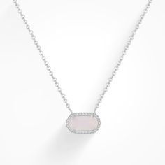 - Pendant necklace - Crystal stone necklace - 14 karat gold or silver plated - Made to last - Length: 16" + 2" extender Aura Necklace, Evry Jewels, Preppy Gifts, Pink Aura, Jewel Necklace, Green Opal, Shine On, Belly Rings, Pink Opal