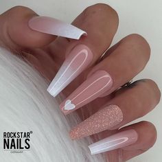 Ballerina Nails Designs, Princess Nails, Beige Nails, Ballerina Nails, Fancy Nails, Chic Nails