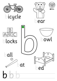 the letter b worksheet for children to learn how to read and write letters