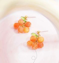 Pretty Orange Earrings/Clips PN6691 Litchi Fruit, Orange Earrings, Trendy Earrings, New Trend, Girls Earrings, Newest Trends, Shape Patterns, Fresh Flowers