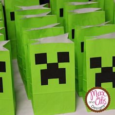 Minecraft Creeper Balloon Stickers - Max & Otis Designs Minecraft Party Supplies, Minecraft Party Favors, Diy Minecraft Birthday Party, Minecraft Valentines, Hershey Kiss Stickers, Minecraft Theme, Minecraft Birthday Party, Minecraft Birthday, Minecraft Party