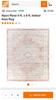 the area rug is on sale for $ 4, 99 and it's not in store