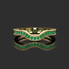 ✤ ITEM DESCRIPTION  Metal Availability : Sterling Silver,14K/18K Gold Setting : Prong Stamped : 925,14K,18K Gemstone - Simulated Emerald  Gemstone Size : 1.50mm Band Width - 2.80mm ✤ CUSTOM ORDER We can create almost any rings, earrings, necklace you desire with high quality and affordable price. Please message us for Details. Curved wedding bands can be customized for your engagement ring. Please order ASAP and send me some pictures of your ring. ✤ ENGRAVING I will be happy to add engraving to my jewelry if possible. please message us. ✤ ABOUT LURALOR We create our jewelry with much love and care. Don't forget that happiness is handmade job. Last but not least, we hope you to enjoy our collection as much as we did creating it. When you purchase a piece from Luralor, you can know that you' Marquise Band, Wedding Ring Dainty, Emerald Wedding Rings, Emerald Wedding, Curved Wedding Band, Ring Minimalist, Ring Dainty, Green Gemstones, Emerald Gemstone