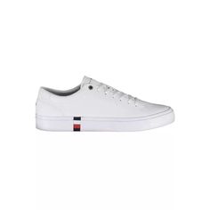 Stylish Sports Shoe For Men. White Color With Contrasting Details. Laces For A Secure Fit. Logo For Brand Recognition. Made With High-Quality Polyester Material. Comfortable Durable Design. Material: 20% Polyester 60% Leather 20% Polyethylene. White Leather Tommy Hilfiger Sneakers, Classic Tommy Hilfiger Leather Sneakers, Tommy Hilfiger Sporty Sneakers, Classic Tommy Hilfiger Sneakers With Round Toe, White Tommy Hilfiger Sneakers With Rubber Sole, Tommy Hilfiger White Lace-up Sneakers, White Lace-up Tommy Hilfiger Sneakers, White Tommy Hilfiger Sneakers For Sports, White Tommy Hilfiger Sports Sneakers