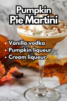 The must-try cocktail for fall, Thanksgiving, and Halloween parties! This pumpkin pie vodka martini cocktail is creamy, indulgent, and like a sweet dessert in a glass. Click to see the full recipe at SlimmingViolet.com and don't forget to save this Pin. Easy Pumpkin Drinks Alcoholic, Pinnacle Pumpkin Pie Vodka Recipes, Pumpkin Pie Cocktail Recipe, Fultons Harvest Pumpkin Pie Cocktails, Pumpkin Pie Liquor Drinks, Pumpkin Liquor Drinks, Pumpkin Shots Alcohol, Pumpkin Pie Cocktail, Pumpkin Liquer Cocktails