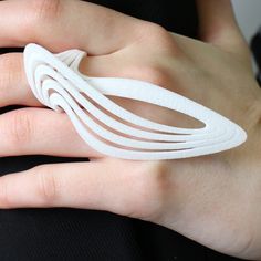 Twist Ring Collection Modern White Open Ring, Unique White Open Ring, Modern Adjustable White Rings, Modern White Adjustable Rings, Modern White Stackable Promise Rings, Modern White Adjustable Ring, Modern White Stackable Rings For Formal Occasions, 3d Printed Ring, Computational Design