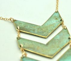 Triple+Chevron+Necklace+by+NINOTCHKAgoods+on+Etsy,+$92.00 Chevron Necklace, Jewelry Turquoise, Necklace Chain Lengths, Necklace Unique, Pretty Gift, Christmas Present, Unique Necklaces, Statement Jewelry, Solid Brass