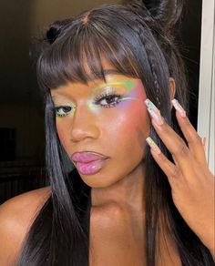 Sick Makeup, Daisy Makeup, Black Baddies, Alien Superstar, Inspo Makeup, Pretty Makeup Looks, Tunnel Vision, Black Queens