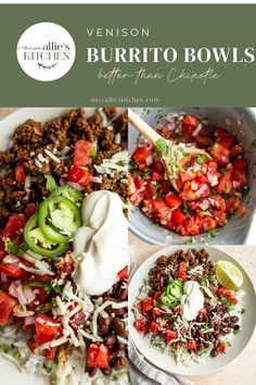 venison burrito bowls in a white bowl on a creamy colored counter Ground Elk Recipes, Copycat Chipotle, High Protein Dinner, Better Than Takeout, Deer Meat, Burrito Bowls