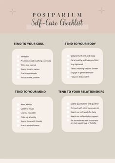 an info sheet describing the benefits of self - care checklists for your body