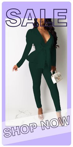 Dark green Fashion Ruffled Professional Uniform Two-Piece Suit Dark Green Fashion, Professional Uniforms, Green Two Piece, Casual Sportswear, Fashion Pattern, Red Fashion, Green Fashion, Two Pieces, Peplum Dress