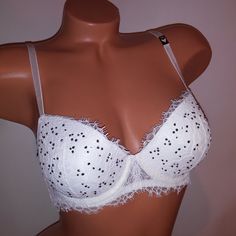 Victoria Secret Bra Lined Demi Bling Studded White Dream Angels Lace Underwire New With Tags *Bundle To Save Chavonne11 52621 32d 34b 36b 34c 36d 36dd 36ddd 38c 38d 38dd 38ddd Victoria's Secret White Padded Bra, Party Bra With Removable Pads In White, White Party Bra With Removable Pads, Feminine White Bra For Party, Feminine White Party Bra, White Padded Bra For Party, Victoria's Secret White Bra With Removable Pads, White Victoria's Secret Push-up Bra, Victoria's Secret White Push-up Bra