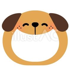 a brown dog's face is shown in the center of a circle with its nose open