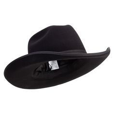 Wool Felt Cowboy HatMade of 100% Wool.One size fits most.Fitting up to M.Has a curled up brim with matching ribbon trim.A double ridge crown with elastic tie in sweatband.Adult/Unisex.A great hat for any cold weather event or any casual evening.13(W) X 15(L) X 5(H) inches.All Seasons.Dry Clean Only.Imported. Tan Felt Cowboy Hat, Black Adjustable Western Felt Hat, Black Felt Cowboy Hat Men, Dark Brown Felt Cowboy Hat, Brown Felt Hat For Rodeo, One Size, Outback Hat, Felt Cowboy Hats, Casual Evening, Big Hat