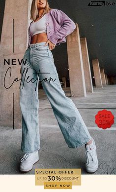 Loose Straight Leg Jeans Color Pick, Straight Leg Jeans, Straight Leg, Shop Now