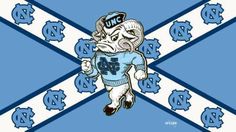 the north carolina tartans football team is depicted on a blue and white flag