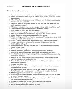 30 Days Shadow Work, Journal Prompts For Leveling Up, Shadow Work Journal Prompts Morning, Shadow Work Journal Prompts Printable, October Shadow Work Journal Prompts, Marriage Shadow Work, Journal Prompts For New Relationships, Journal Prompt Breakup, Decluttering Journal Prompts