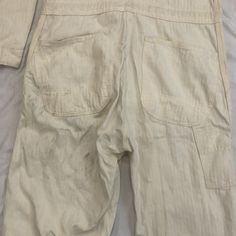 Vintage 1930s Jumpsuit Size: 38, medium measurements: waist: 37” armpit to armpit: 21” top to bottom crotch: 35” length: 65” sleeve: 23.5” Fitted Full-length Overalls With Pockets, Fitted Full Length Overalls With Pockets, Fitted Full Length Overalls, Retro Fitted Overall Bottoms, Retro Fitted Overalls, Retro Cotton Fitted Jumpsuits And Rompers, Fitted Retro Overalls, Cotton Fitted Jumpsuits And Rompers With Pockets, Fitted Long Sleeve Cotton Jumpsuits And Rompers