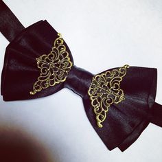 Black satin brass bow tie looks amazing! Total must have!! Adjustable strap, very comfortable to wear. Satin Bow Ties For Party, Satin Bow Ties For Parties, Party Satin Ties With Decorative Bow, Satin Ties With Decorative Bow For Party, Satin Bow Tie For Parties, Gold Satin Bow Tie For Black-tie Events, Satin Ties With Bow Tie Back For Party, Satin Standard Tie Bow For Parties, Satin Bow Tie Back Ties For Party