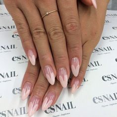 Heart Tip Nails, Es Nails, Almond Acrylic Nails, Tip Nails, Heart Nails, Dream Nails, Chic Nails, Manicure E Pedicure, Valentine's Day Nails