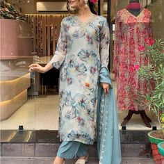 Eid Collection Embroidery Design Salwar Kameez Fabric: Heavy Orgeza Size 40 Ship All Over Usa Organza Suit, Organza Suits, Readymade Salwar Kameez, Kurtis With Pants, Printed Kurti, Organza Fabric, Kurta With Pants, Suit Set, Embroidery Work