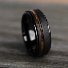 Thorum Koa Wood Wedding Ring Gunmetal Rings Men, Unique Wedding Rings For Him, Guys Wedding Rings, Wedding Rings For Men Unique, Modern Mens Rings, Wood Engagement Ring, Country Vibe, Mens Wedding Bands Unique, Antler Ring