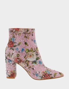 CADYF FLORAL MULTI | Floral Rhinestone Bootie – Betsey Johnson Floral Ankle Boots, Rhinestone Boots, Blue By Betsey Johnson, Dress Booties, Betsey Johnson Shoes, Betsy Johnson, Glitz And Glam, Boot Shoes Women, Ankle Booties